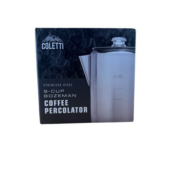 Coletti Stainless Steel 9 Cup Bozeman Coffee Percolator NIB - Picture 1 of 2